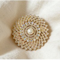 XSB239 - Round Pearl Elegant Saree Brooch